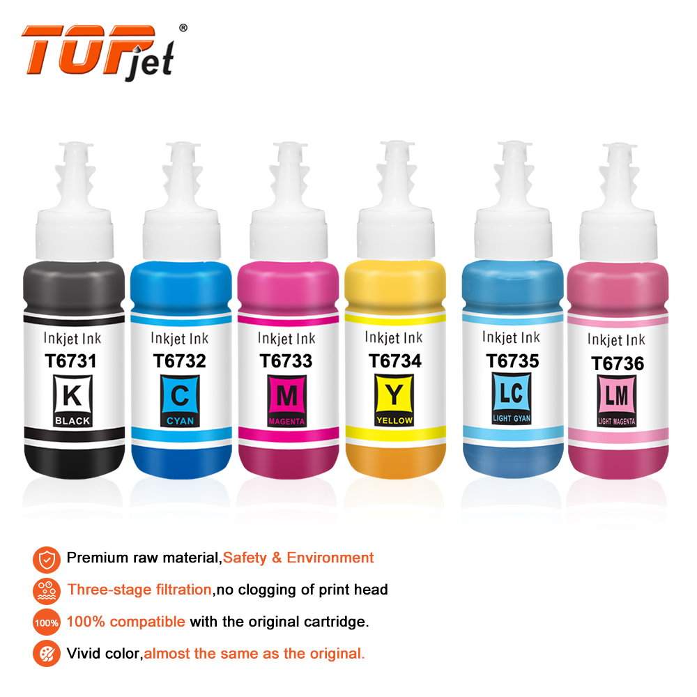 Topjet 70ml 673 T673 T6731Color Bulk Bottle Refill Kits Tinta Dye Inks ...